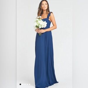 Show Me Your Mumu June Maxi Dress in Rich Navy Crisp